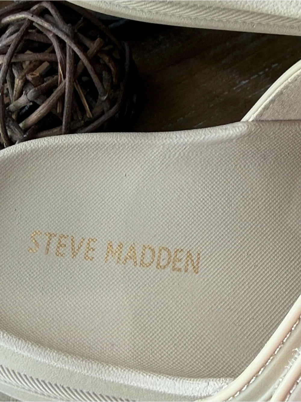 Steve Madden Neutral Beige Slip-On Platform Sandals